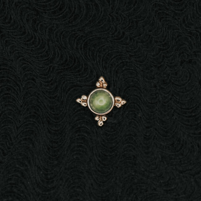 BVLA Mini Kanda with Genuine Jade Cabochon in 14k Yellow Gold
