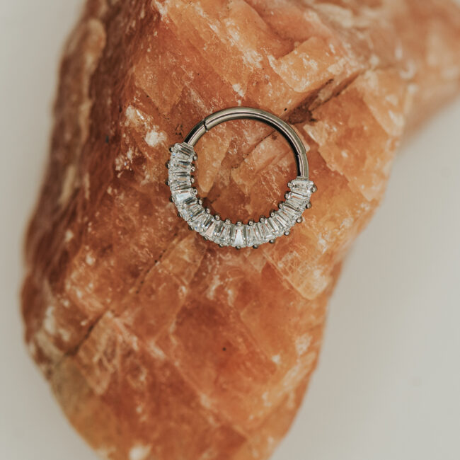 Diablo Organics Titanium and White CZ Clicker