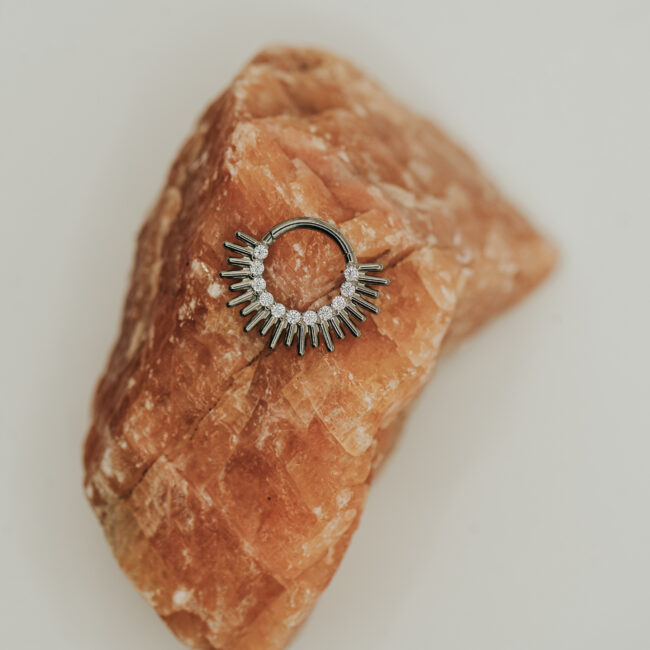 Diablo Organics Titanium and White CZ Clicker